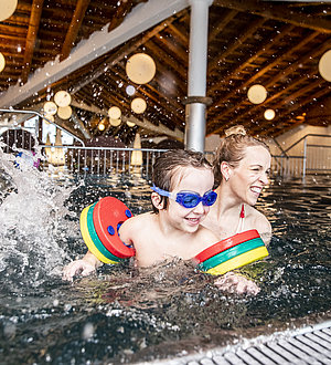 Paddling in the indoor pool