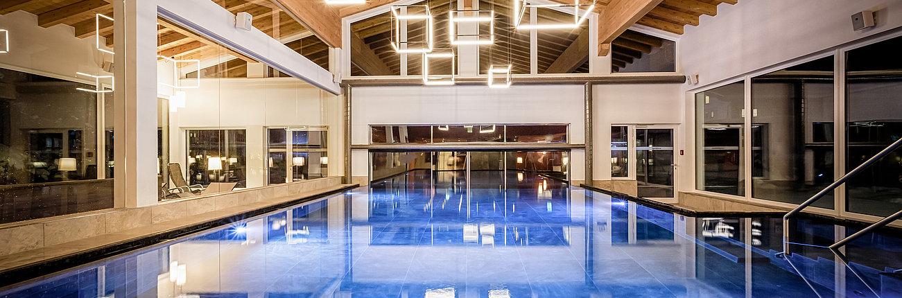 Indoor pool with lighting